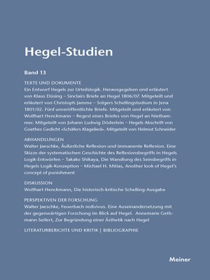 cover image of Hegel-Studien Band 13